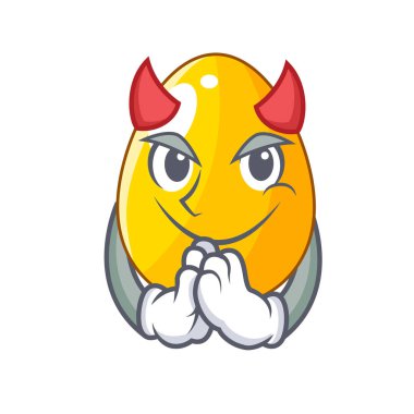 Şeytan basit altın yumurta tasarım karakter vektör çizim üzerinde