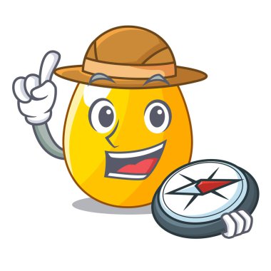Explorer basit altın yumurta tasarım karakter vektör çizim üzerinde