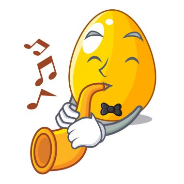 Trompet basit altın yumurta ile tasarım karakter vektör çizim