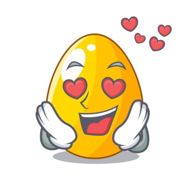 Aşk basit altın yumurta tasarım karakter vektör çizim üzerinde