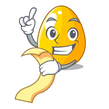 Menü basit altın yumurta ile tasarım karakter vektör çizim