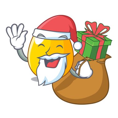 Noel Baba hediye altın yumurta karikatür şekil yansıma vektör esnaf ile