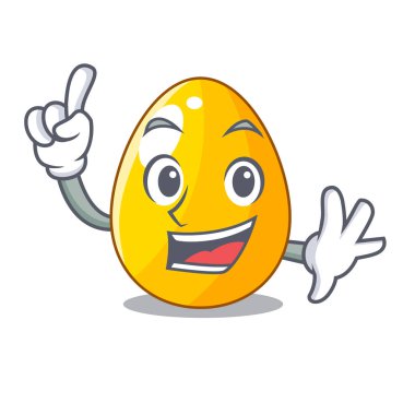 Parmak altın yumurta karikatür şekil yansıma vektör esnaf ile