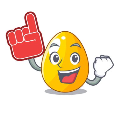 Köpük parmak altın yumurta karikatür şekil yansıma vektör esnaf ile