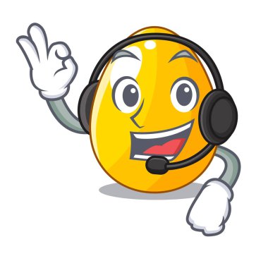 Çizgi film şekil yansıma vektör esnaf ile kulaklık altın yumurta ile