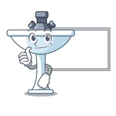 Başparmak yukarıya kurulu karikatür ile mutfak Oda vektör çizim içinde lavabo