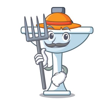 Çiftçi karikatür lavabo mutfak Oda vektör çizim