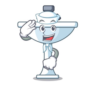 Denizci karikatür lavabo mutfak Oda vektör çizim