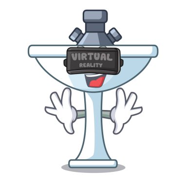 Banyo Oda karikatür lavabo şekli vektör esnaf üzerinde sanal gerçeklik