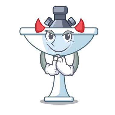 Banyo Oda karikatür lavabo şekli vektör esnaf üzerinde şeytan