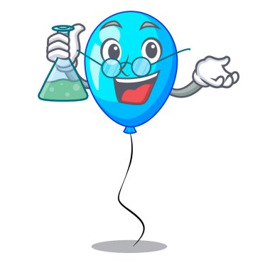 Profesör mavi balon karakter ip vektör çizim üzerinde