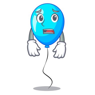 Korkarım parti balon mavi maskot izole vektör esnaf