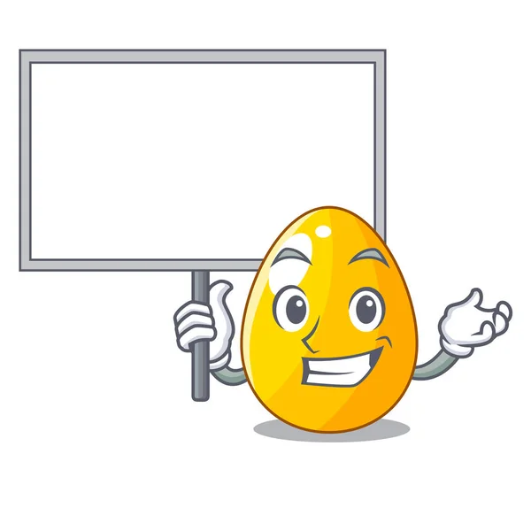 Bring Board Golden Egg Cartoon Greeting Card Vector Illustartion — Stock Vector