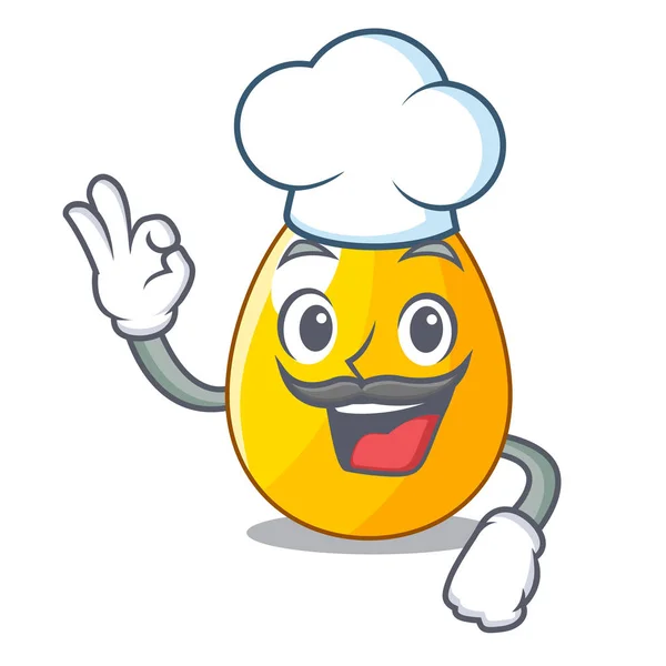 Chef Eggo Dorado Imagen Aislada Mascota Vector Illustartion — Vector de stock