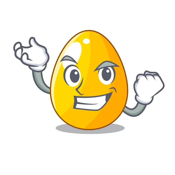 Úspěšné Zlaté Eggo Izolované Obrázek Maskota Vektor Illustartion — Stockový vektor