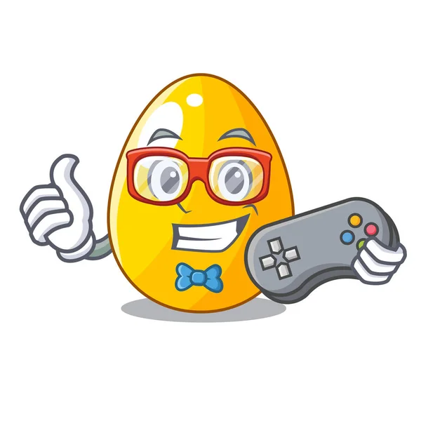 Gamer Simple Gold Egg Design Character Vector Illustration — Stock Vector