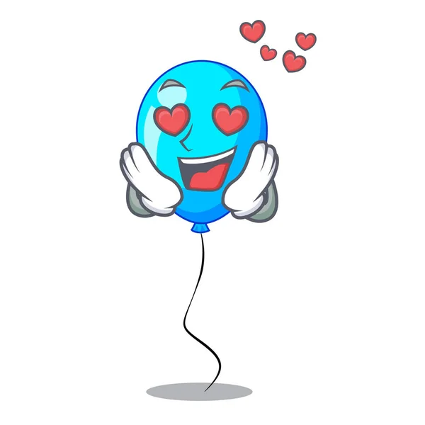 Amor Partido Balão Mascote Azul Ilusão Vetor Isolado — Vetor de Stock