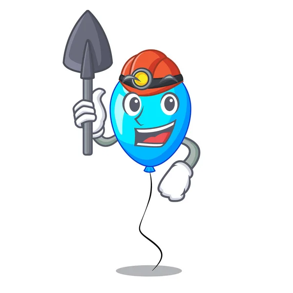 Mineiro Partido Balão Mascote Azul Ilusão Vetor Isolado —  Vetores de Stock