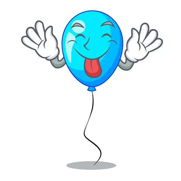 Língua Para Fora Balão Azul Monte Design Desenho Animado Vector —  Vetores de Stock