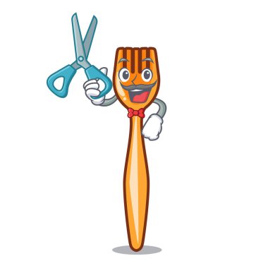 Berber berber çatal şekli plastik karakteri güzel vektör esnaf