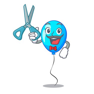 Kuaför Doğum şekli balon mavi vektör çizim karikatür