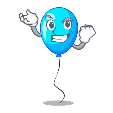 Başarılı mavi balon karakter ip vektör çizim üzerinde