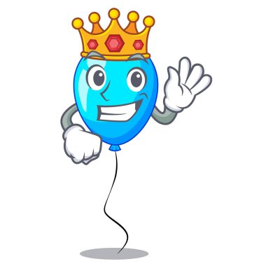 Kral mavi balon grup tasarım karikatür vektör esnaf üzerinde