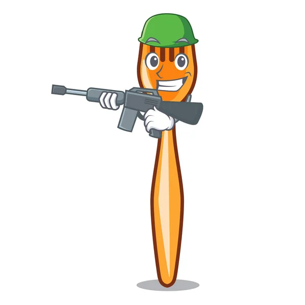 Ejército Tenedor Forma Personaje Plástico Hermoso Vector Illustartion — Archivo Imágenes Vectoriales