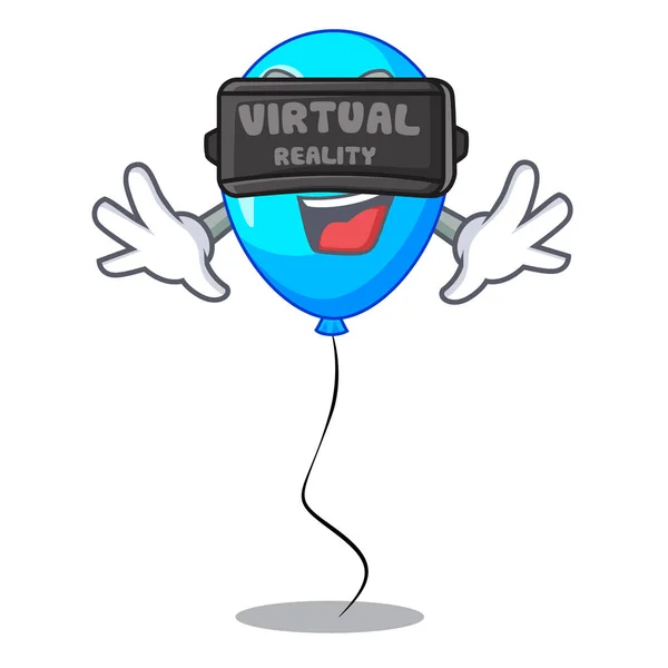 Realidad Virtual Parte Globo Mascota Azul Vector Aislado Illustartion — Archivo Imágenes Vectoriales