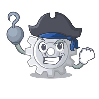 Korsan roda dişli basit resim karikatür vektör çizim üzerinde