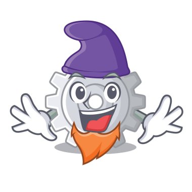 Elf roda dişli basit resim karikatür vektör çizim üzerinde