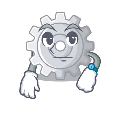 Bekliyor dişli simgesini karikatür tasarım en iyi vektör çizim