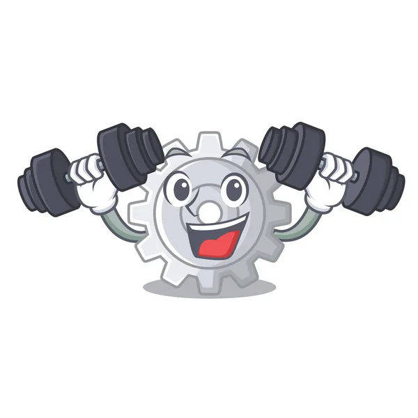 Fitness Roda Gear Image Simple Sur Illustration Vectorielle Dessin Animé — Image vectorielle