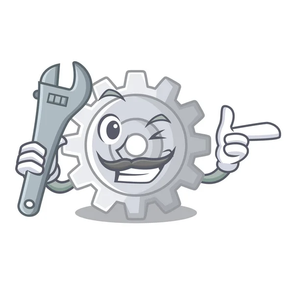 Mechanic Gear Icon Cartoon Design Best Vector Illustration — Stock Vector