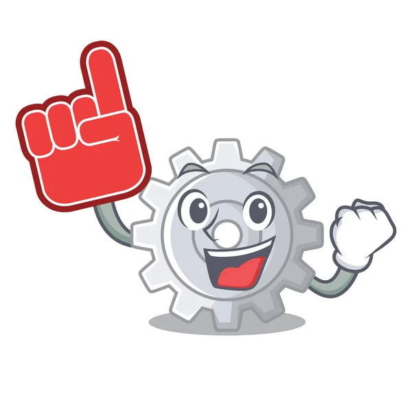 Foam Finger Gear Icon Cartoon Design Best Vector Illustration — Stock Vector