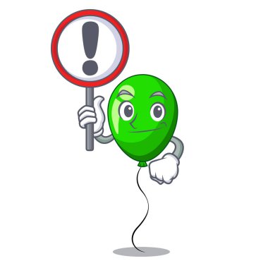 İşareti yeşil balon karikatür Doğum günü çok komik vevtor illüstrasyon