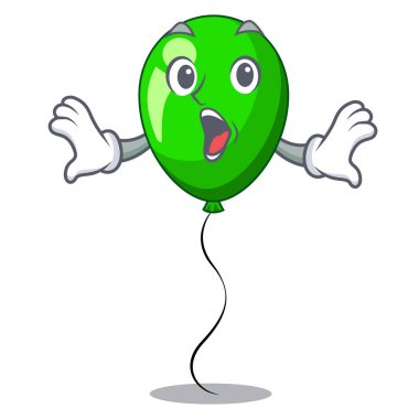 Güzel vektör çizim karikatür ile sürpriz yeşil ballon şerit