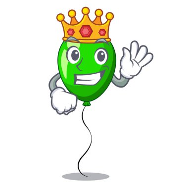 Kral yeşil balon karakter plastik sopa vektör çizim üzerinde