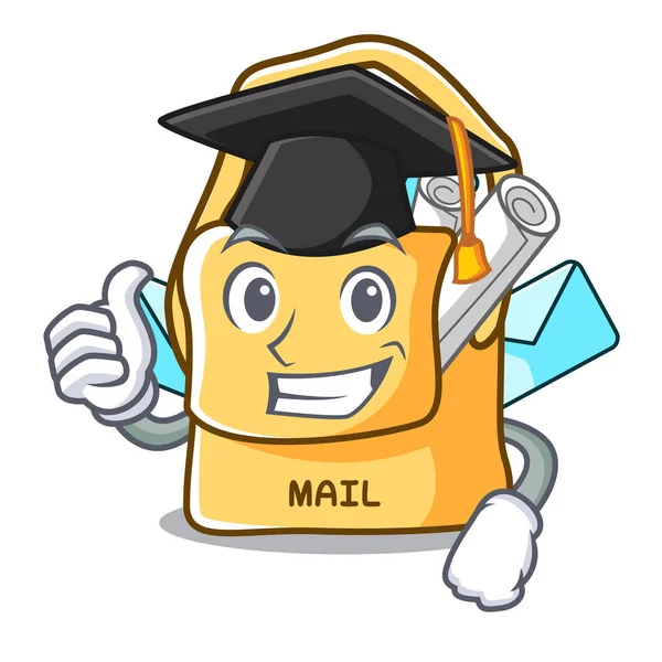 Graduación Bolsa Con Ilustración Vectores Dibujos Animados Correo Forma — Vector de stock