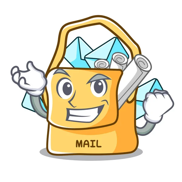 Sucesso Saco Com Ilustração Vetor Cartoon Forma Mail — Vetor de Stock