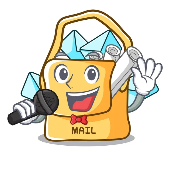 Τραγούδι Χαρακτήρα Τσάντα Mail Στον Πίνακα Μέτωπο Διάνυσμα Ilustration — Διανυσματικό Αρχείο