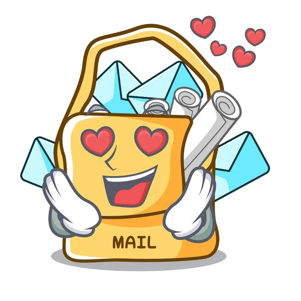 Amor Carácter Bolsa Correo Ilustración Del Vector Frontal Mesa — Vector de stock