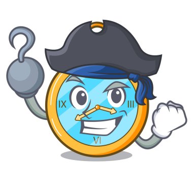 Korsan cep vintage saati bir karikatür vektör illusstration üzerinde