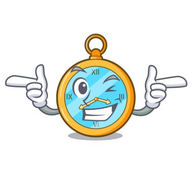 Wink klasik seyretmek bir maskot vektör illüstrasyon izole