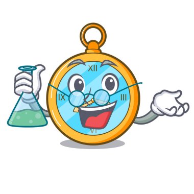 Profesör klasik seyretmek bir maskot vektör illüstrasyon izole