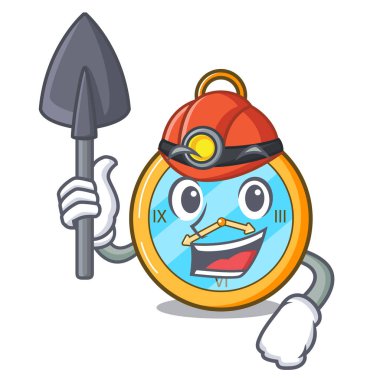 Bir karakter vektör illüstrasyon izole madenci antika izle