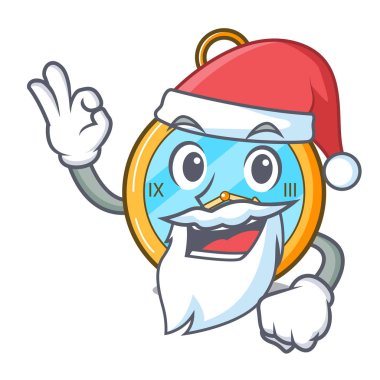 Santa altın antika saat resim karikatür vektör çizim ile