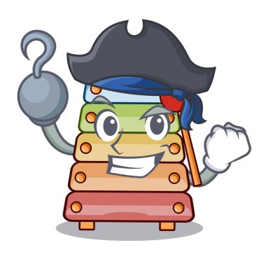 Korsan ksilofon klasik müzik ses işareti vektör çizim karikatür