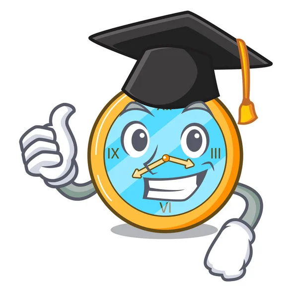 Graduación Reloj Clásico Aislado Una Ilustración Vector Mascota — Vector de stock