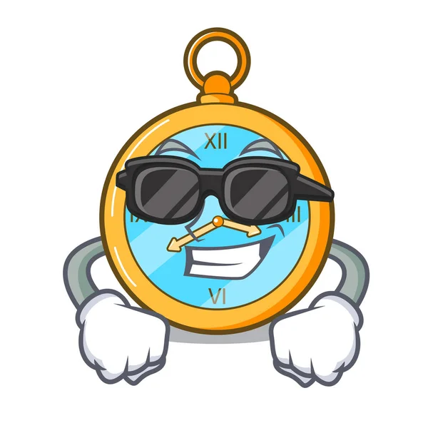Mascot Vektoros Illusztráció Elszigetelt Szuper Cool Klasszikus Watch — Stock Vector